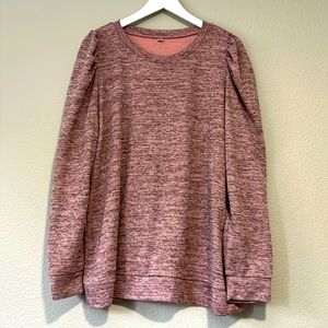 💥3/10 Sale - Heathered Pink Long Sleeve Scoop Neck Sweater/Sweatshirt